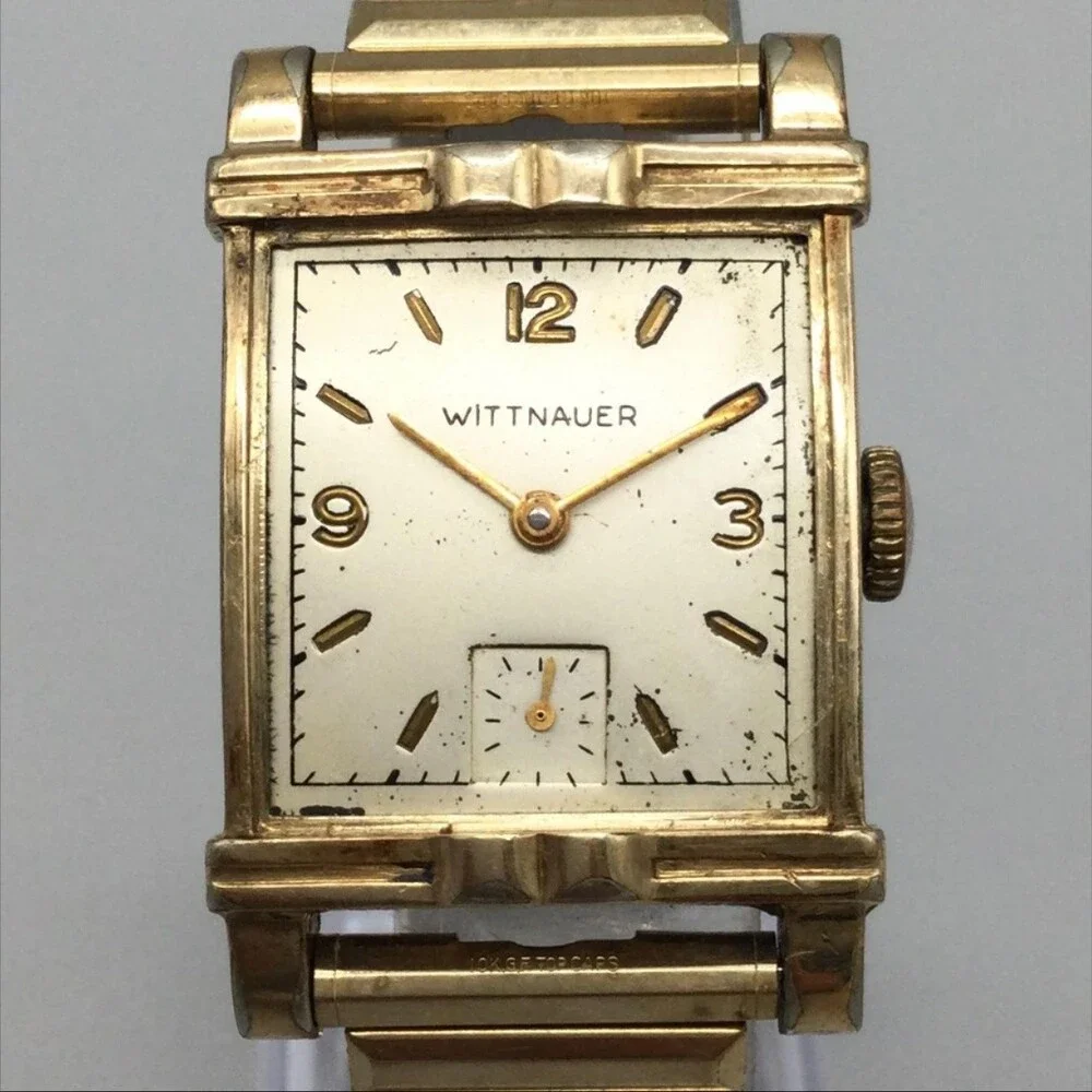 Vintage Wittnauer Mens Watch 24mm 10K RGP Manual Not Running For Parts or Repair